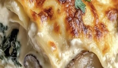 Creamy Spinach & Mushroom Lasagna
