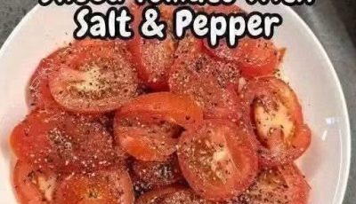 Sliced Tomato with Salt and Pepper